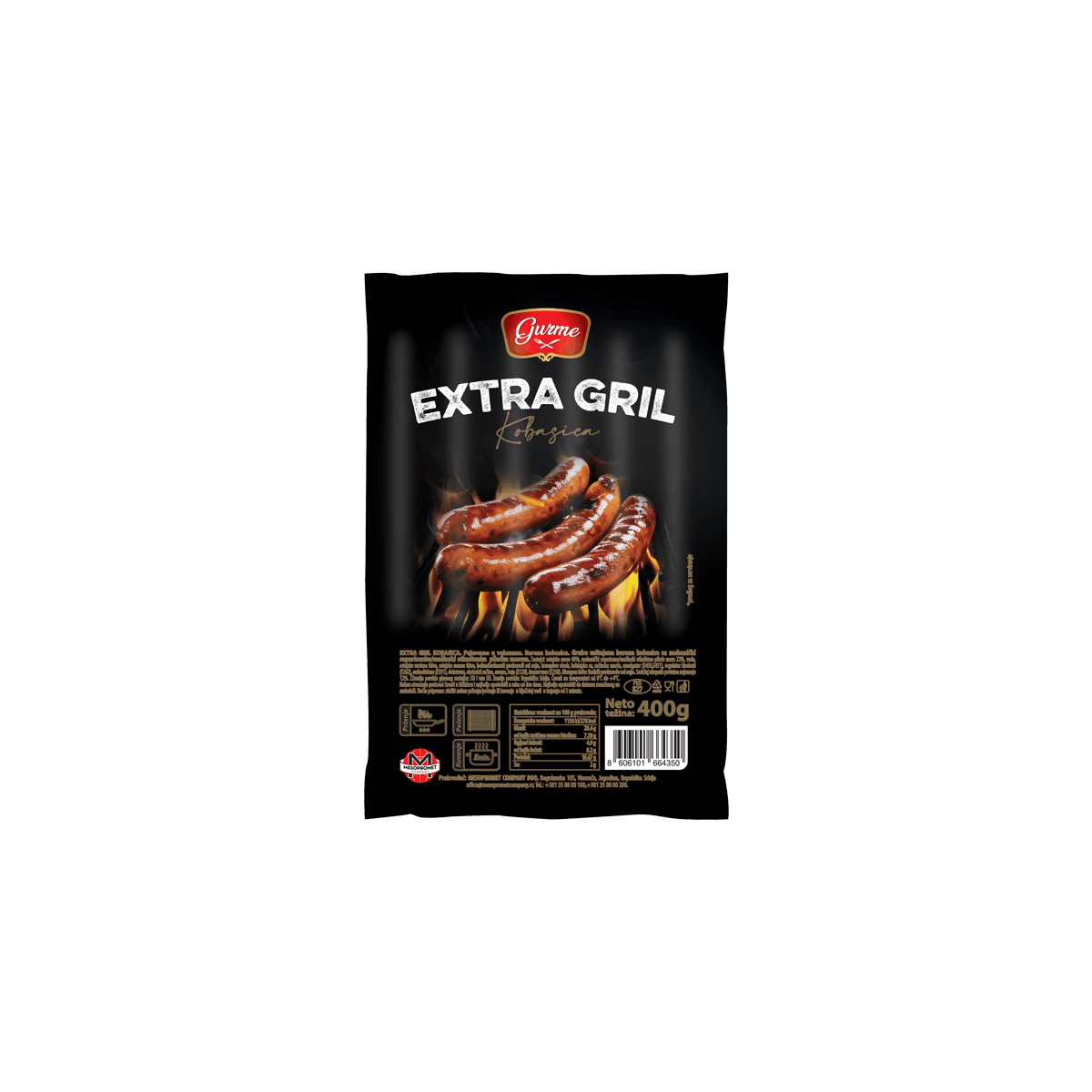 Gurme Extra grill kobasica 400g — Kokamar market Beograd