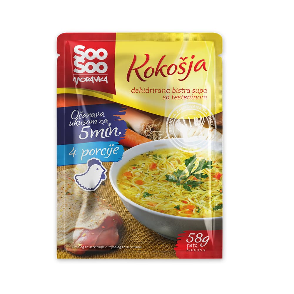 MORAVKA KOKOŠIJA BISTRA SUPA SA TESTENINOM 58g